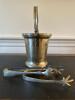 Metal Ice Bucket with Bird Claw Tongs - 4