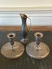 Assorted Silver Plate Candleholders, Bowls, Trinket Tray & Vase - 5