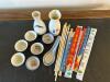Japanese Sake Bottles, Cups, Ceramic Spoon and Chopsticks Set