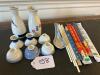 Japanese Sake Bottles, Cups, Ceramic Spoon and Chopsticks Set - 8
