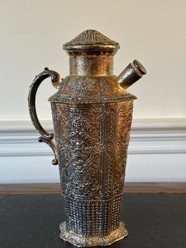 Ornate Silverplate Lidded Jug in Victorian-Style