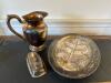 Silverplated Pitcher, Meat Platter & Covered Butter Dish