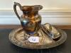 Silverplated Pitcher, Meat Platter & Covered Butter Dish - 10