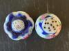 Hand-Painted Porcelain Salt and Pepper Shakers, Mustard Pot and Spoon - 2