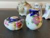 Hand-Painted Porcelain Salt and Pepper Shakers, Mustard Pot and Spoon - 3