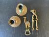 Brass Candlesticks, Jerusalem Souvenir Bottle Opener & Brass Nutcracker