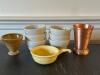 Ceramic Custard Cups, Queen Serve Creamer, Handmade Vessel, Woodford Reserve Copper Julep Cup