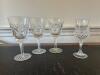Waterford-Style Cut Crystal Wine Glasses and Goblet - 2