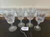 Waterford-Style Cut Crystal Wine Glasses and Goblet - 5