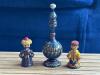 Decorative Hand Painted Folk Art Trinket dolls and Genie bottle