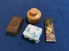 Decorative Trinket Boxes, Porcelain, Wood, Metal, and Italian Comb Case