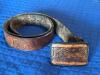 Western-Style Tooled Leather Belt With Deer Motif Buckle - 3