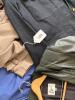 Multiple Coats, Black, Two Blue, and a Tan Trench Coat with accesories - 11