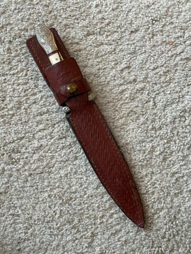 Samuel C. Winger Stag Handle Dagger with Leather Sheath