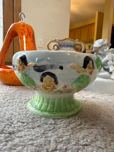 Ceramic Decor Items: Hanging Bird Feeder, Decorative Vase, Angel Figurine, Bowl