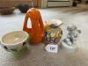 Ceramic Decor Items: Hanging Bird Feeder, Decorative Vase, Angel Figurine, Bowl - 11