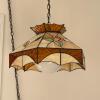 Stained Glass Floral-Pattern Hanging Pendant Lamp - 3