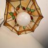 Stained Glass Floral-Pattern Hanging Pendant Lamp - 4