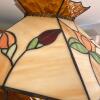 Stained Glass Floral-Pattern Hanging Pendant Lamp - 9
