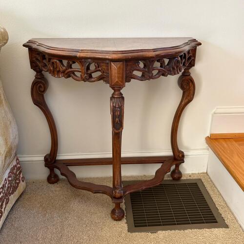 Ornate Carved Wood Console Table