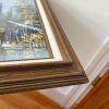 16.75" x 21" Framed Street Scene Oil Painting, Signed - 5
