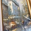 16.75" x 21" Framed Street Scene Oil Painting, Signed - 6