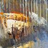 16.75" x 21" Framed Street Scene Oil Painting, Signed - 7