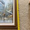 16.75" x 21" Framed Street Scene Oil Painting, Signed - 9