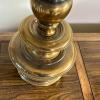 Pair of Brass-Tone Table Lamps with Patterned Shades - 3
