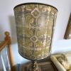 Pair of Brass-Tone Table Lamps with Patterned Shades - 4