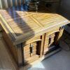 Pair of Square Wooden Cabinets With Double Doors - 4