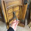 Pair of Square Wooden Cabinets With Double Doors - 11