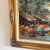 56.75" x 32.5" Framed Market Scene Oil Painting, Signed - 6