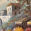 56.75" x 32.5" Framed Market Scene Oil Painting, Signed - 8