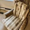 High-Back Upholstered Armchair with Accent Pillow - 2