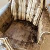 High-Back Upholstered Armchair with Accent Pillow - 4