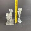 Clear Glass Candelabras with Bella Lux Taper Candles - 6