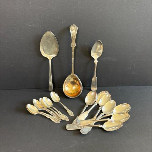 Assorted Silverplate and Silver-Tone Vintage Spoons