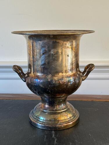 Silver-Plated Urn with Handles in Classical Style