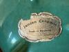Jensen Ceramic Footed Bowl With Brass Rim and Floral Detail - 6
