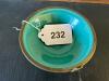 Jensen Ceramic Footed Bowl With Brass Rim and Floral Detail - 7