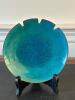 Mid-Century Modern Amber Bubble Glass Ashtrays and Blue Ceramic Ashtray - 6