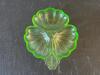 Green Uranium Glass Leaf-Shaped Serving Dish