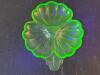 Green Uranium Glass Leaf-Shaped Serving Dish - 2