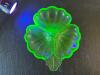 Green Uranium Glass Leaf-Shaped Serving Dish - 3