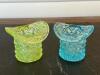 Pressed Glass Top Hat Vases, Daisy and Button Pattern
