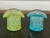 Pressed Glass Top Hat Vases, Daisy and Button Pattern - 4