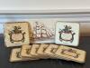 Bermuda Map Design Drink Coasters with Ship Motif Holder - 2