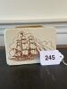 Bermuda Map Design Drink Coasters with Ship Motif Holder - 7