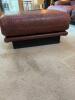 Large Modular Brown Leather Three Piece Sectional Sofa with Ottoman - 3